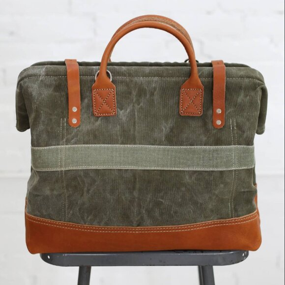 1940's era Salvaged Canvas Carryall - Picture 6 of 7